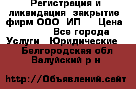 Регистрация и ликвидация (закрытие) фирм ООО, ИП.  › Цена ­ 2 500 - Все города Услуги » Юридические   . Белгородская обл.,Валуйский р-н